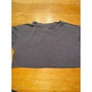 American Eagle Grey Distressed Crop-S